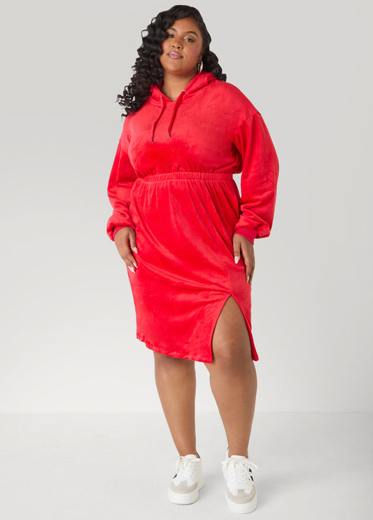 Hooded Velour Dress