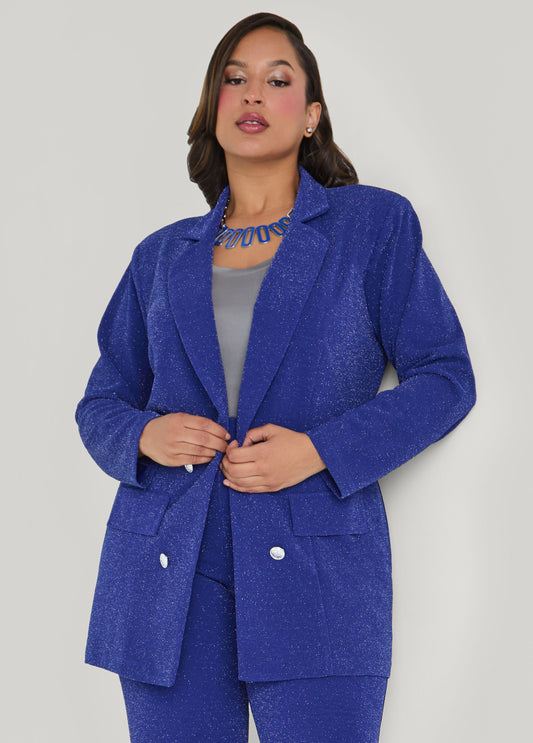 Metallic Boyfriend Blazer