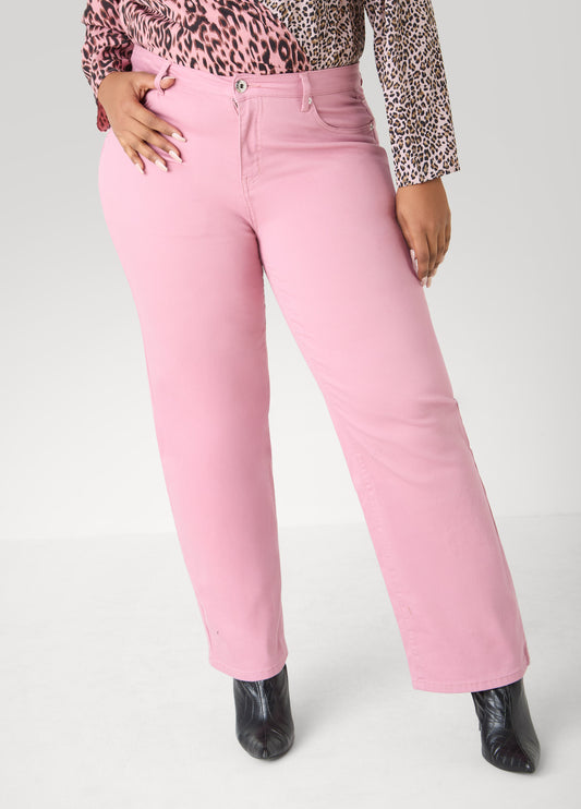 Mid Rise Straight Leg Jeans