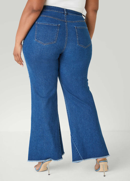 Patchwork Flared Jeans