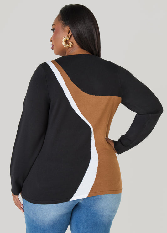 Tri Tone Intarsia Sweater