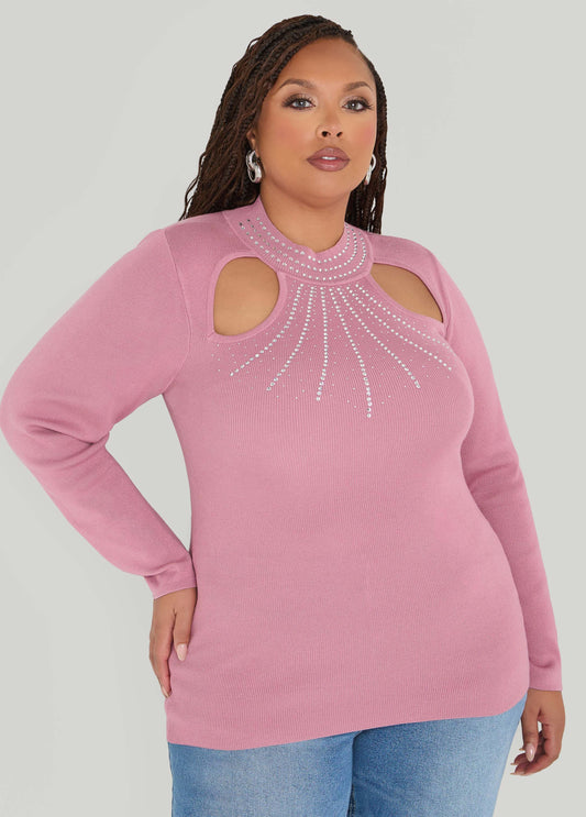 Cutout Crystal Sweater