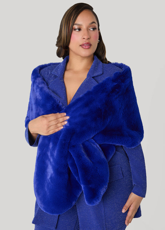 Longline Faux Fur Shawl